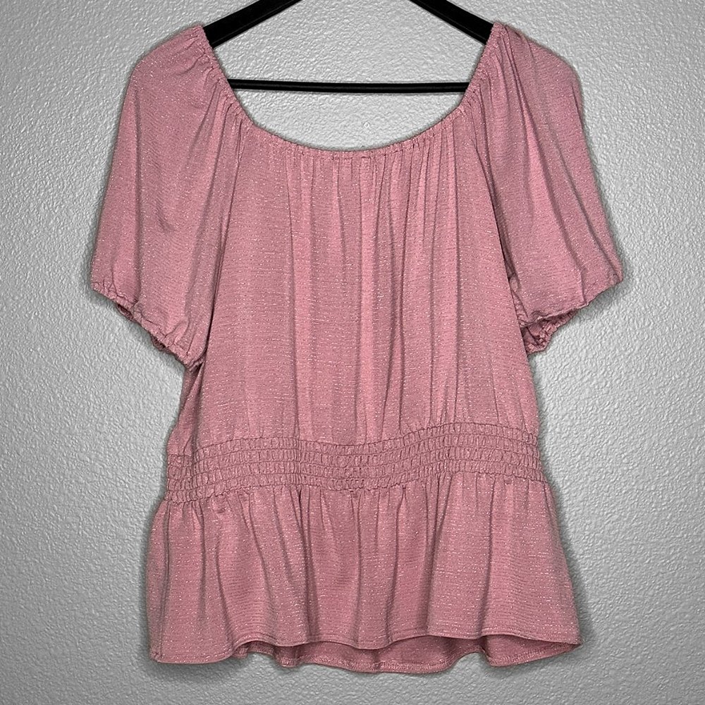 NWT LC Lauren Conrad Pink Tunic Horizontal Sparkles Size XL - Picture 2 of 10